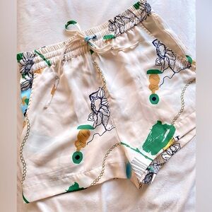 FORE Abstract Print Satin Shorts – Lightweight Loungewear